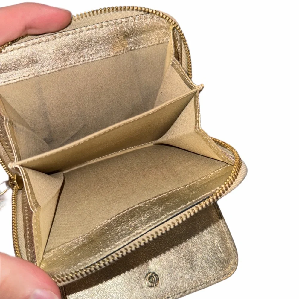 Chloe Authentic Metallic Gold Leather Zip Wallet (Rare) - Picture 2 of 4